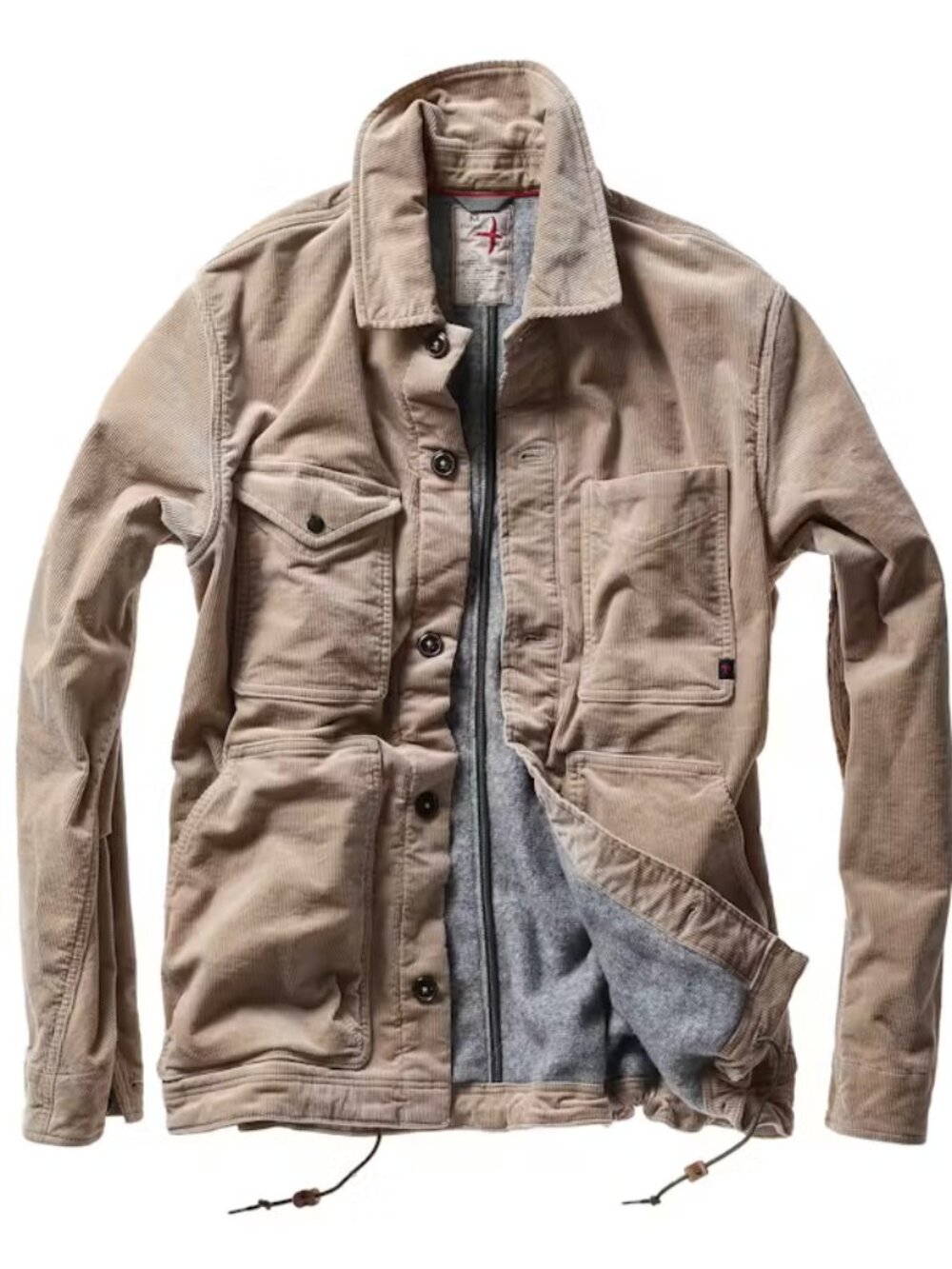 Relwen Pile-Lined Chore Coat, Size XL, Color Buff Khaki Corduroy